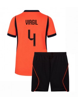 Billige Nederland Virgil van Dijk #4 Hjemmedraktsett Barn VM 2026 Kortermet (+ Korte bukser)